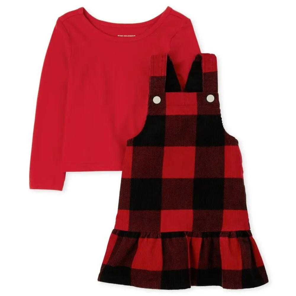 The Children's Place Buffalo Plaid Skirtall 2-Piece Set Size 12M-18M - Picture 10 of 10